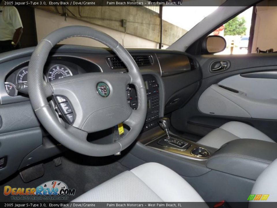 2005 Jaguar S-Type 3.0 Ebony Black / Dove/Granite Photo #17