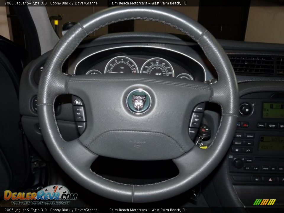 2005 Jaguar S-Type 3.0 Ebony Black / Dove/Granite Photo #19