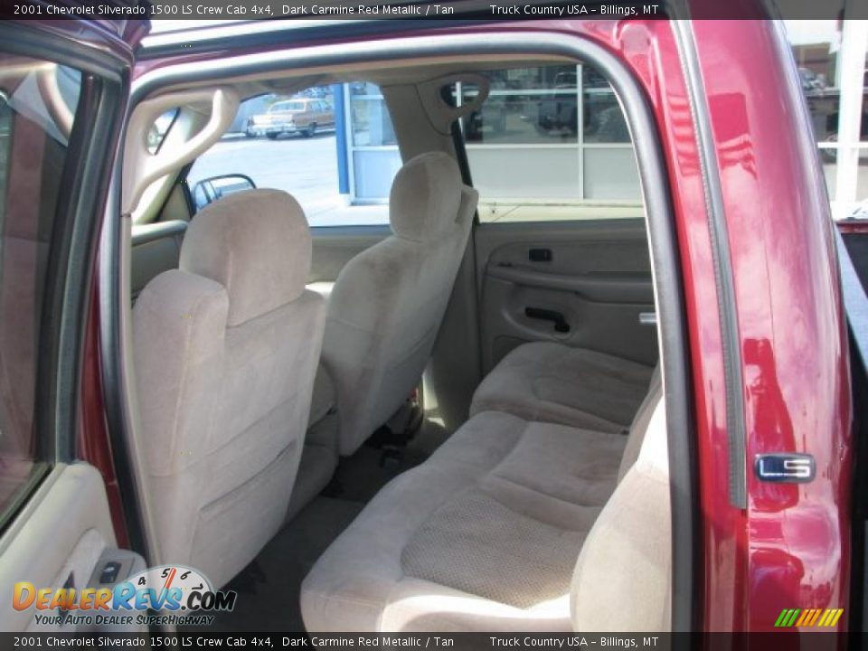 2001 Chevrolet Silverado 1500 LS Crew Cab 4x4 Dark Carmine Red Metallic / Tan Photo #5