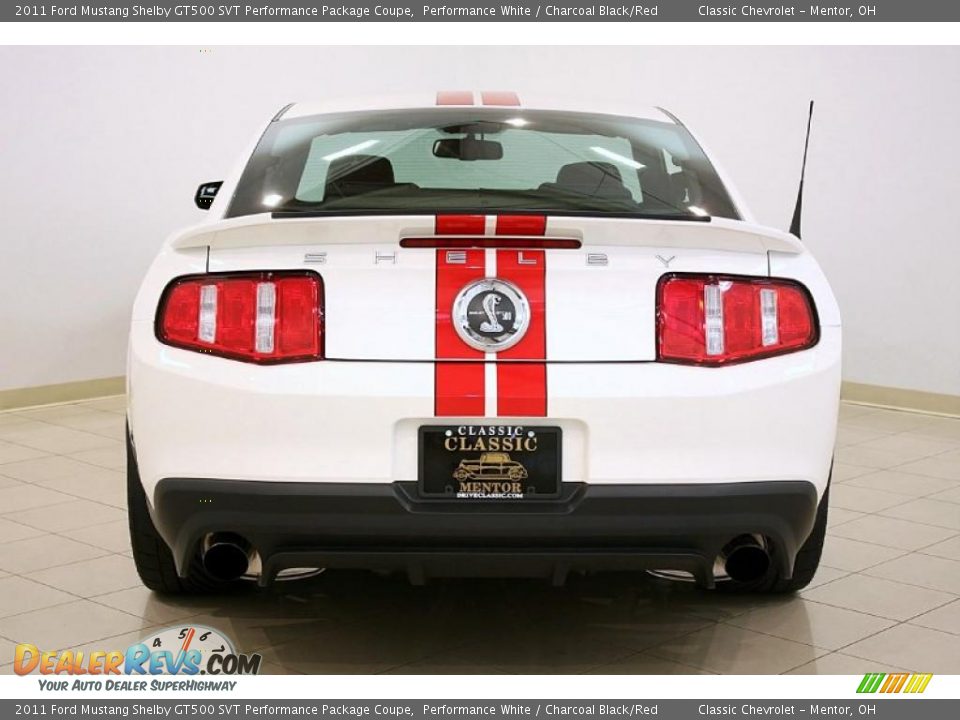 2011 Ford Mustang Shelby GT500 SVT Performance Package Coupe Performance White / Charcoal Black/Red Photo #6