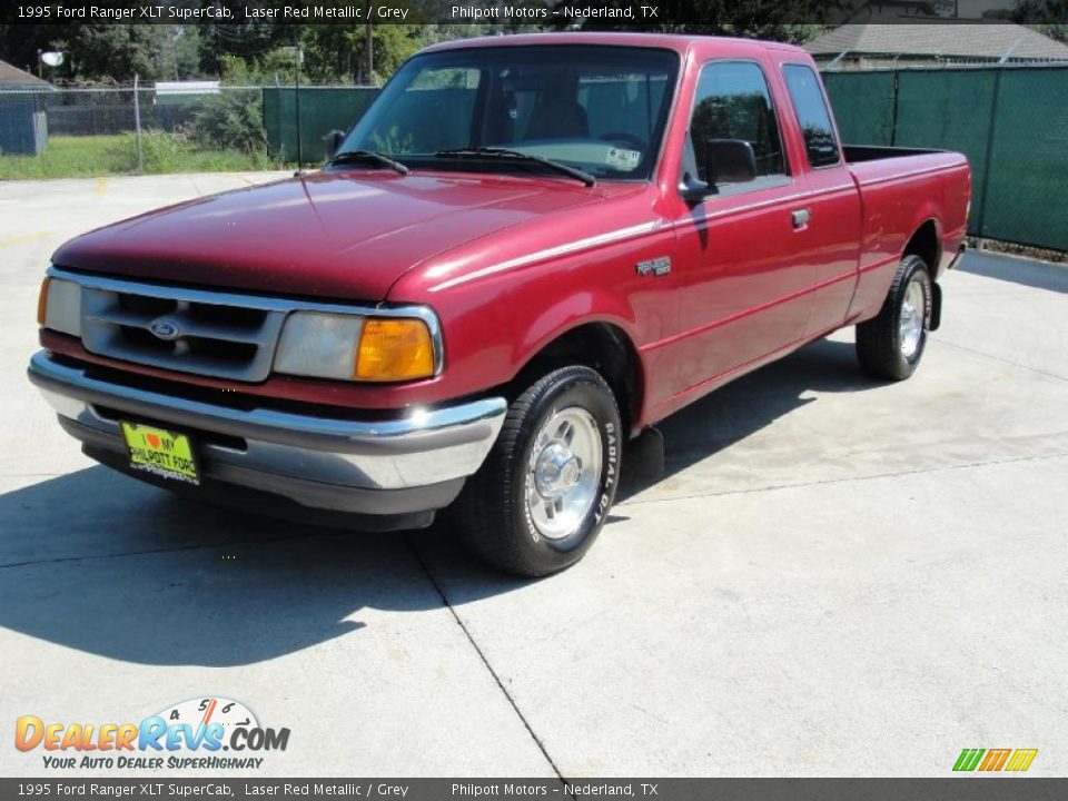 1995 Ford Ranger XLT SuperCab Laser Red Metallic / Grey Photo #7