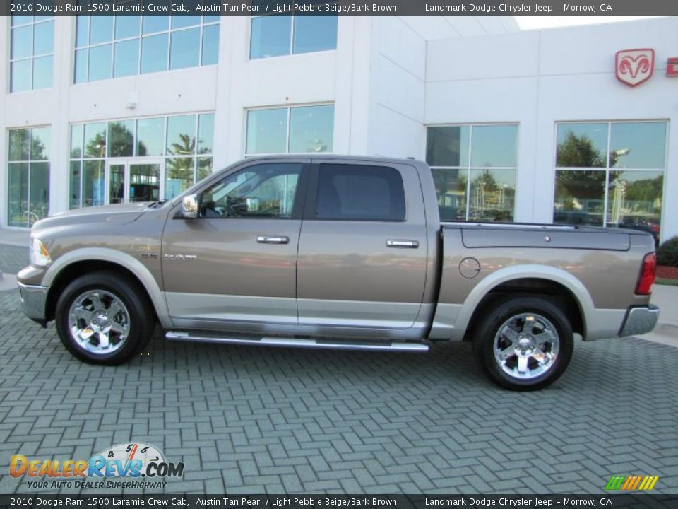 2010 Dodge Ram 1500 Laramie Crew Cab Austin Tan Pearl / Light Pebble Beige/Bark Brown Photo #2