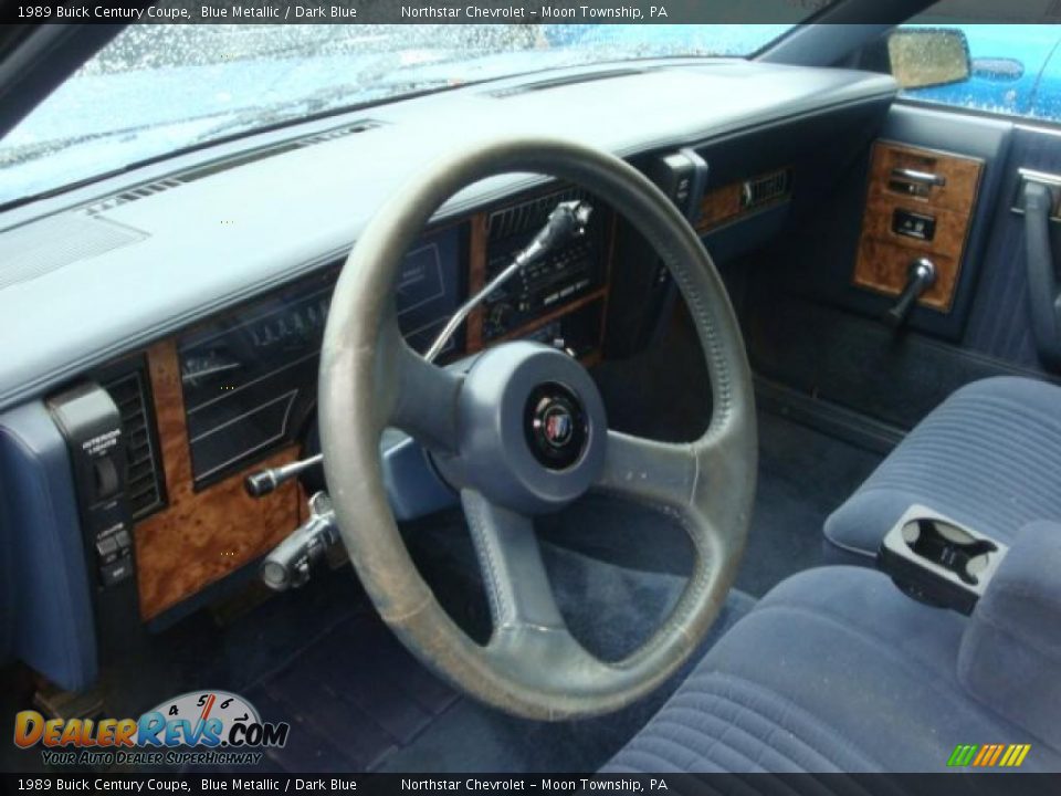 1989 Buick Century Coupe Blue Metallic / Dark Blue Photo #12