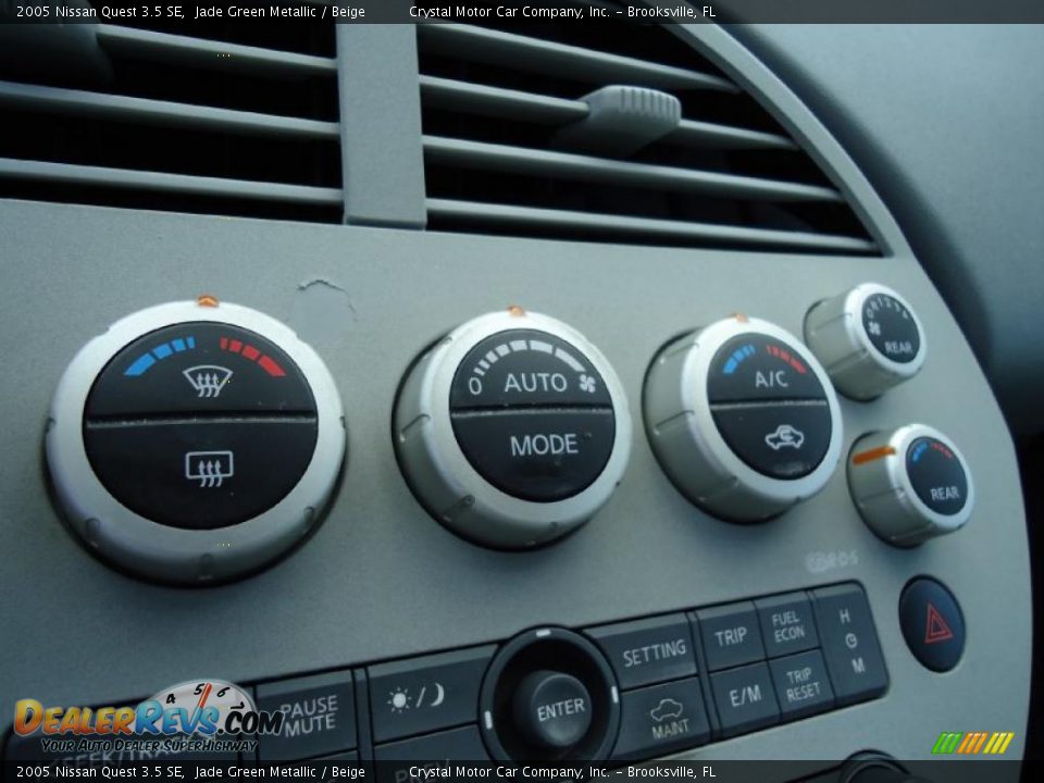 2005 Nissan Quest 3.5 SE Jade Green Metallic / Beige Photo #33