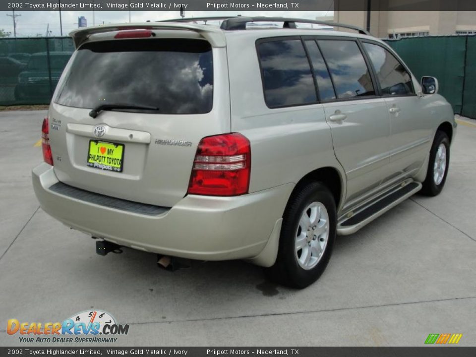 2002 Toyota Highlander Limited Vintage Gold Metallic / Ivory Photo #3