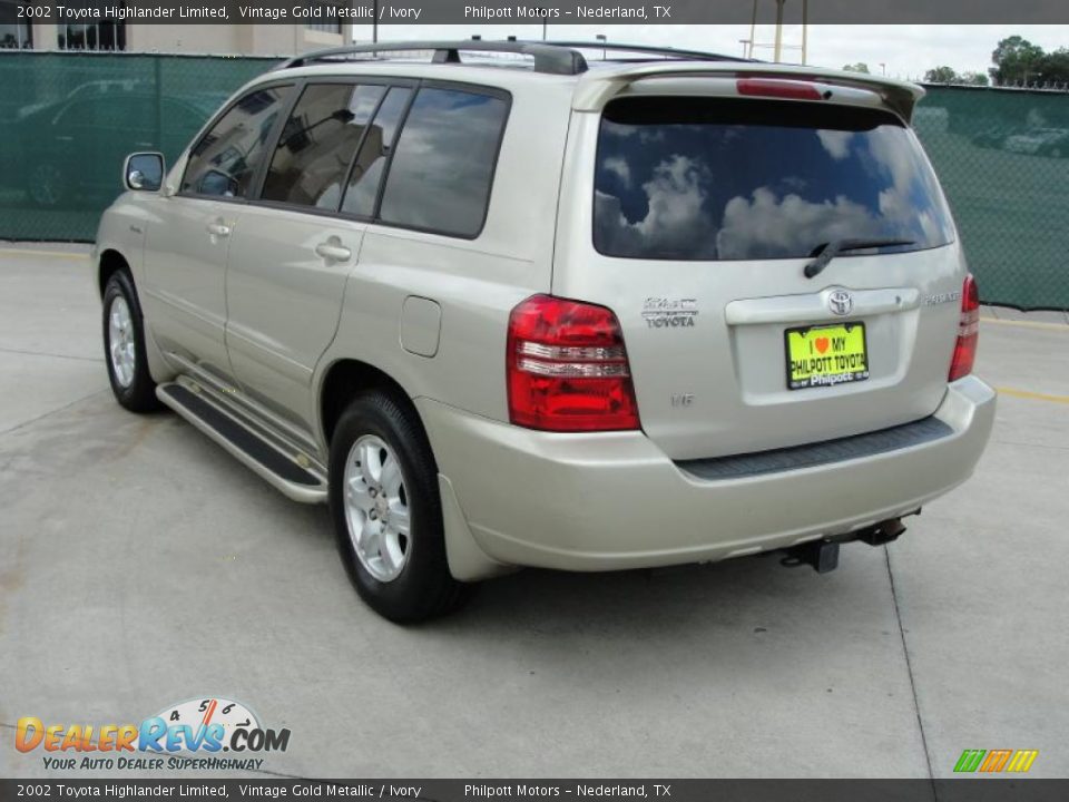 2002 Toyota Highlander Limited Vintage Gold Metallic / Ivory Photo #5