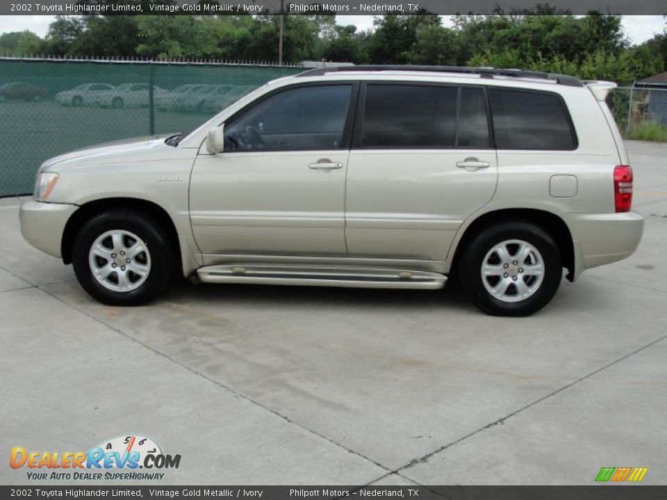 2002 Toyota Highlander Limited Vintage Gold Metallic / Ivory Photo #6