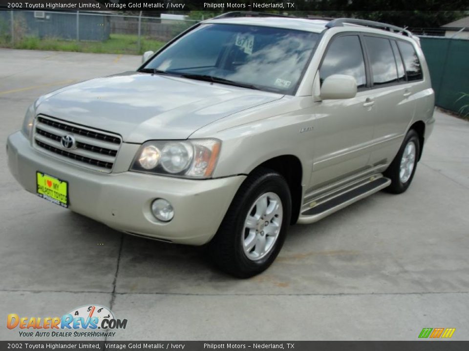 2002 Toyota Highlander Limited Vintage Gold Metallic / Ivory Photo #7