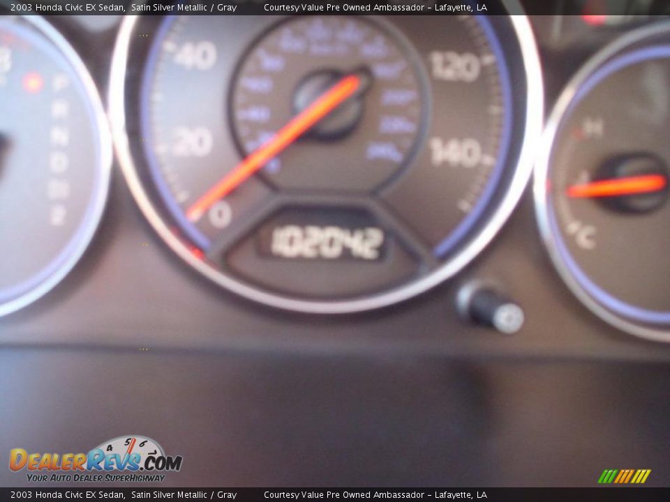 2003 Honda Civic EX Sedan Satin Silver Metallic / Gray Photo #9