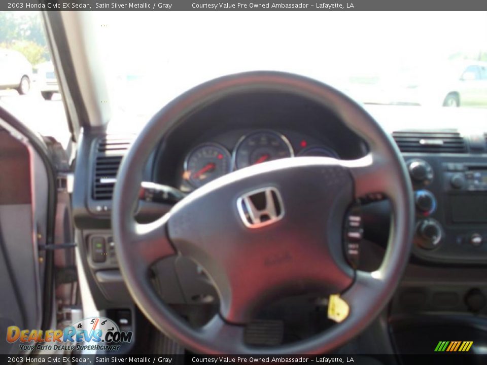 2003 Honda Civic EX Sedan Satin Silver Metallic / Gray Photo #10