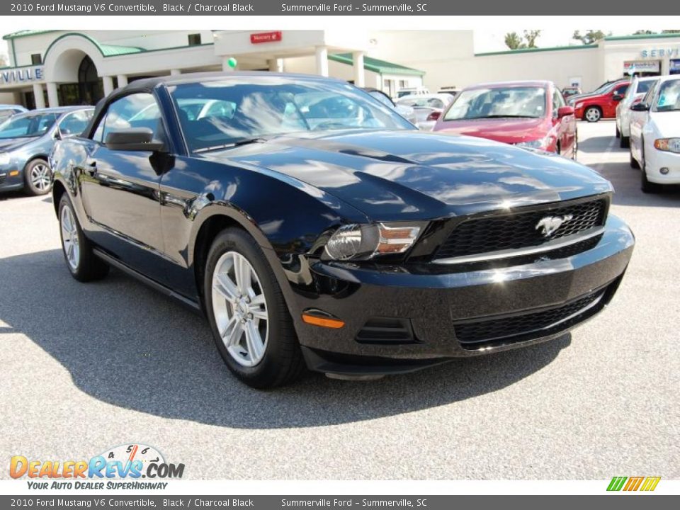 2010 Ford Mustang V6 Convertible Black / Charcoal Black Photo #1