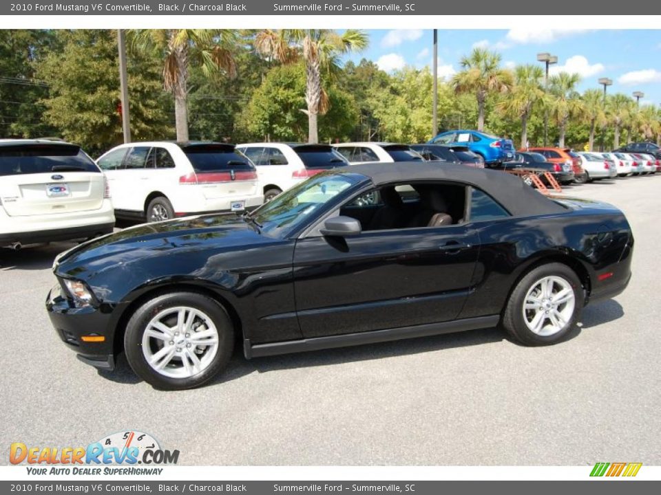 2010 Ford Mustang V6 Convertible Black / Charcoal Black Photo #2