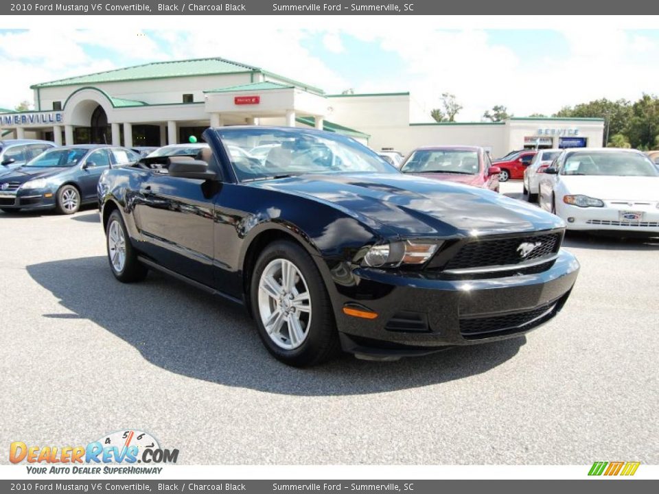 2010 Ford Mustang V6 Convertible Black / Charcoal Black Photo #3