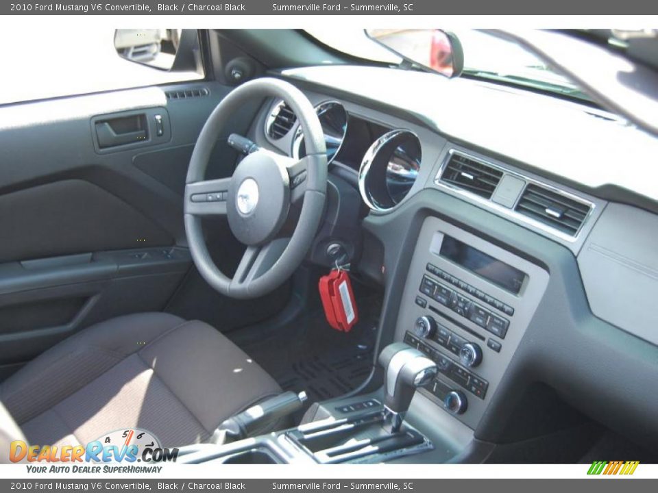 2010 Ford Mustang V6 Convertible Black / Charcoal Black Photo #12