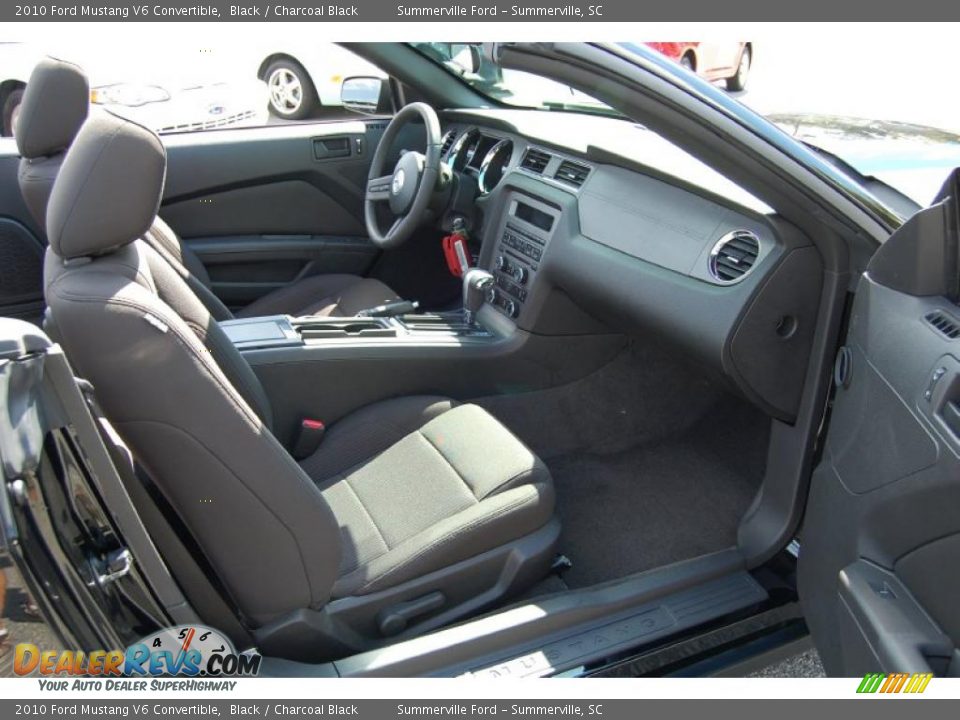 2010 Ford Mustang V6 Convertible Black / Charcoal Black Photo #13