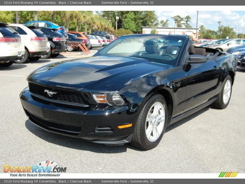 2010 Ford Mustang V6 Convertible Black / Charcoal Black Photo #14