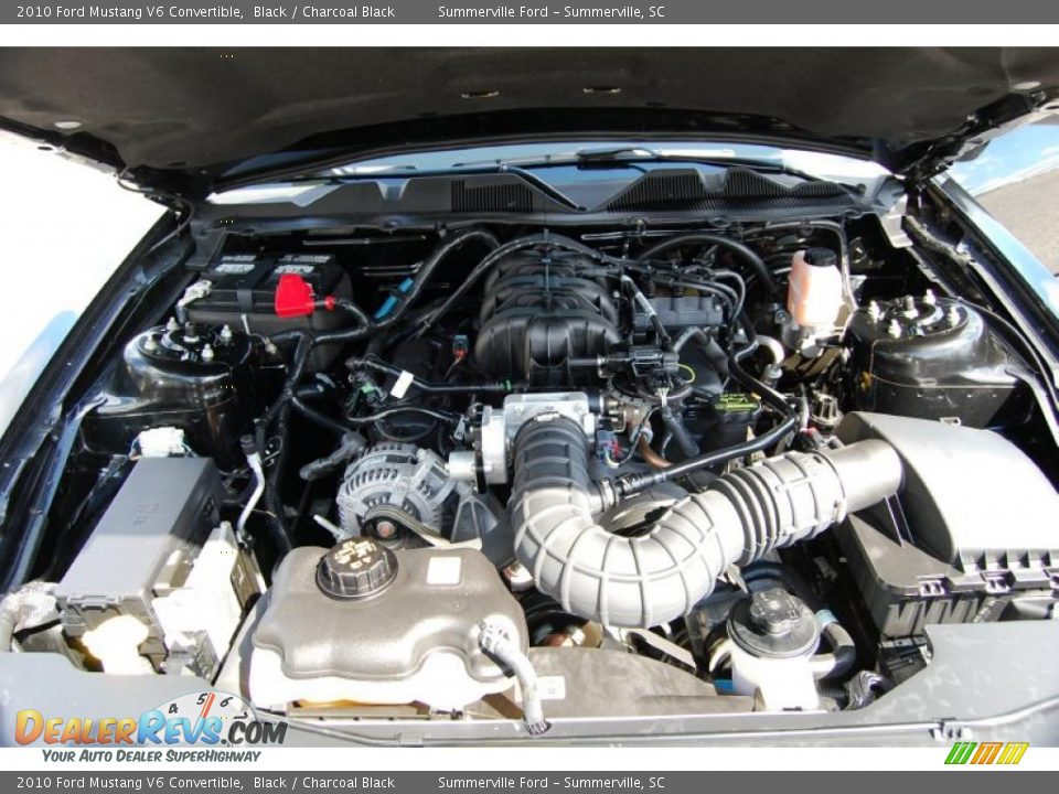 2010 Ford Mustang V6 Convertible Black / Charcoal Black Photo #23