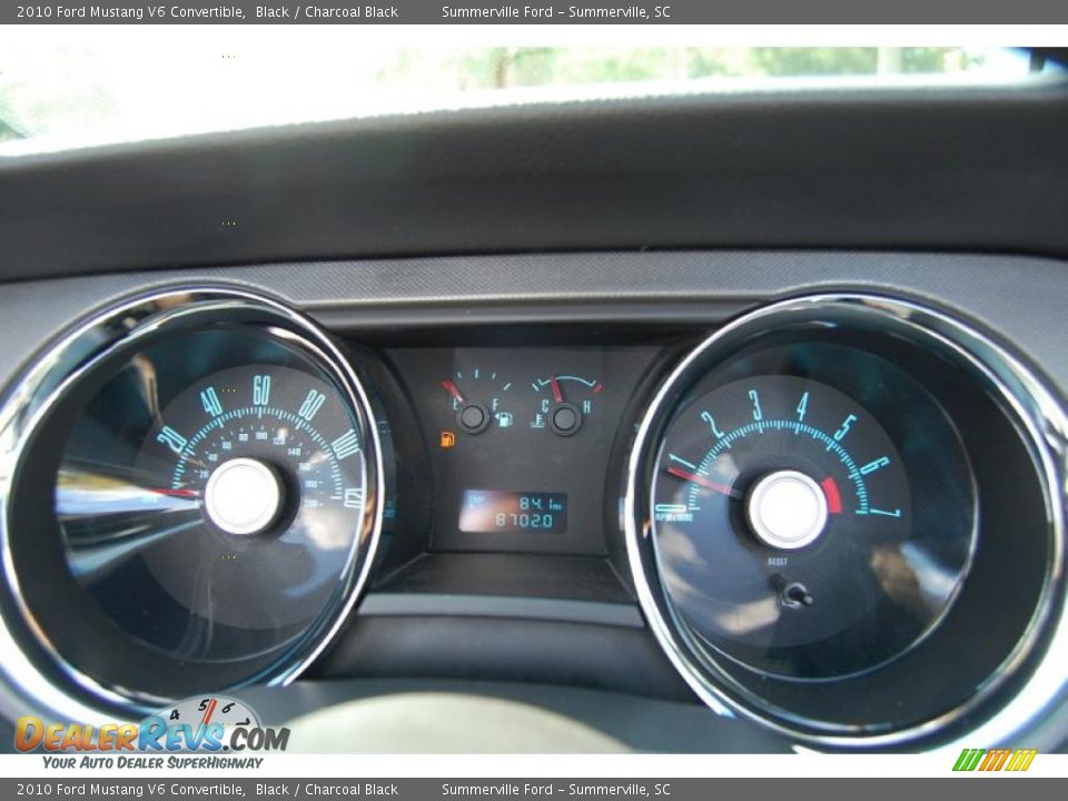 2010 Ford Mustang V6 Convertible Black / Charcoal Black Photo #25