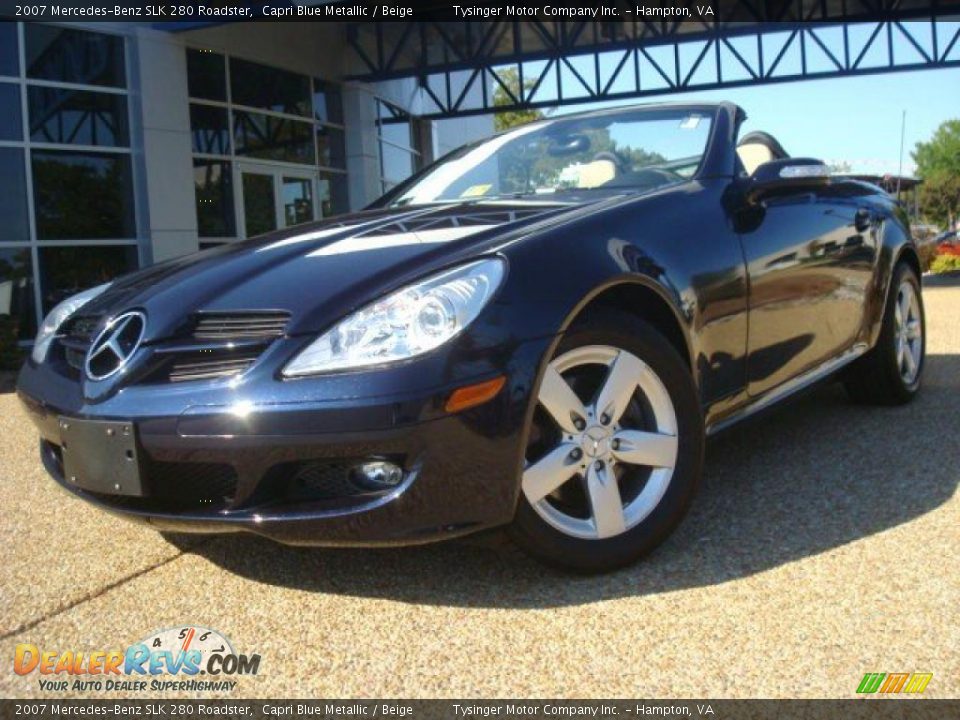 2007 Mercedes-Benz SLK 280 Roadster Capri Blue Metallic / Beige Photo #1