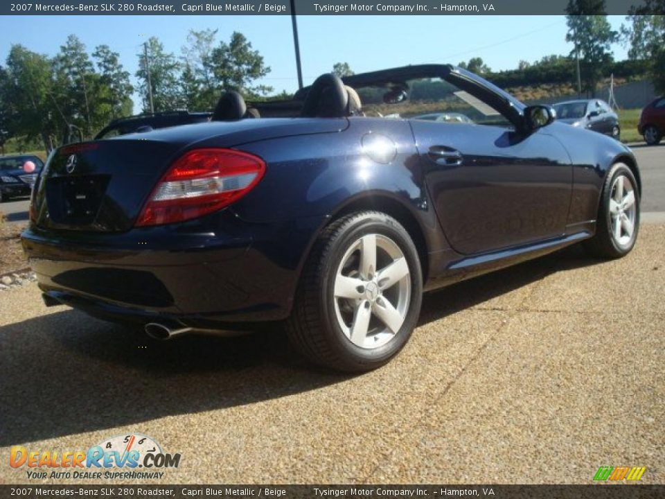 2007 Mercedes-Benz SLK 280 Roadster Capri Blue Metallic / Beige Photo #5