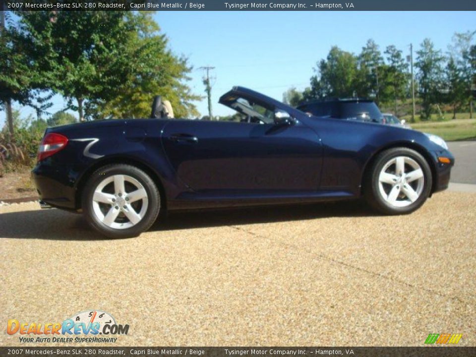 2007 Mercedes-Benz SLK 280 Roadster Capri Blue Metallic / Beige Photo #6