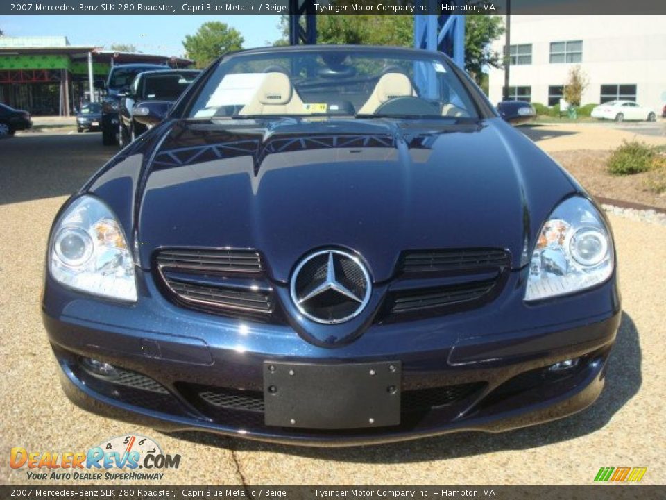 2007 Mercedes-Benz SLK 280 Roadster Capri Blue Metallic / Beige Photo #8