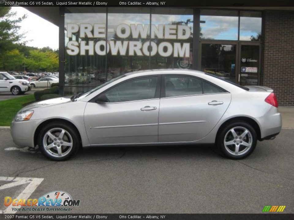 2007 Pontiac G6 V6 Sedan Liquid Silver Metallic / Ebony Photo #3