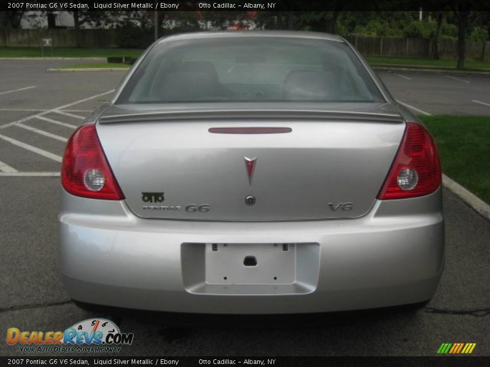 2007 Pontiac G6 V6 Sedan Liquid Silver Metallic / Ebony Photo #4