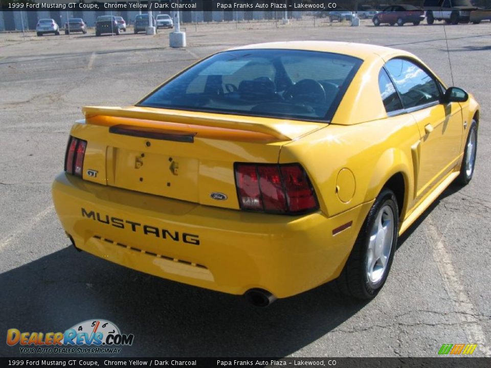 1999 Ford Mustang GT Coupe Chrome Yellow / Dark Charcoal Photo #7