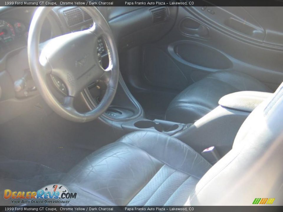 1999 Ford Mustang GT Coupe Chrome Yellow / Dark Charcoal Photo #13