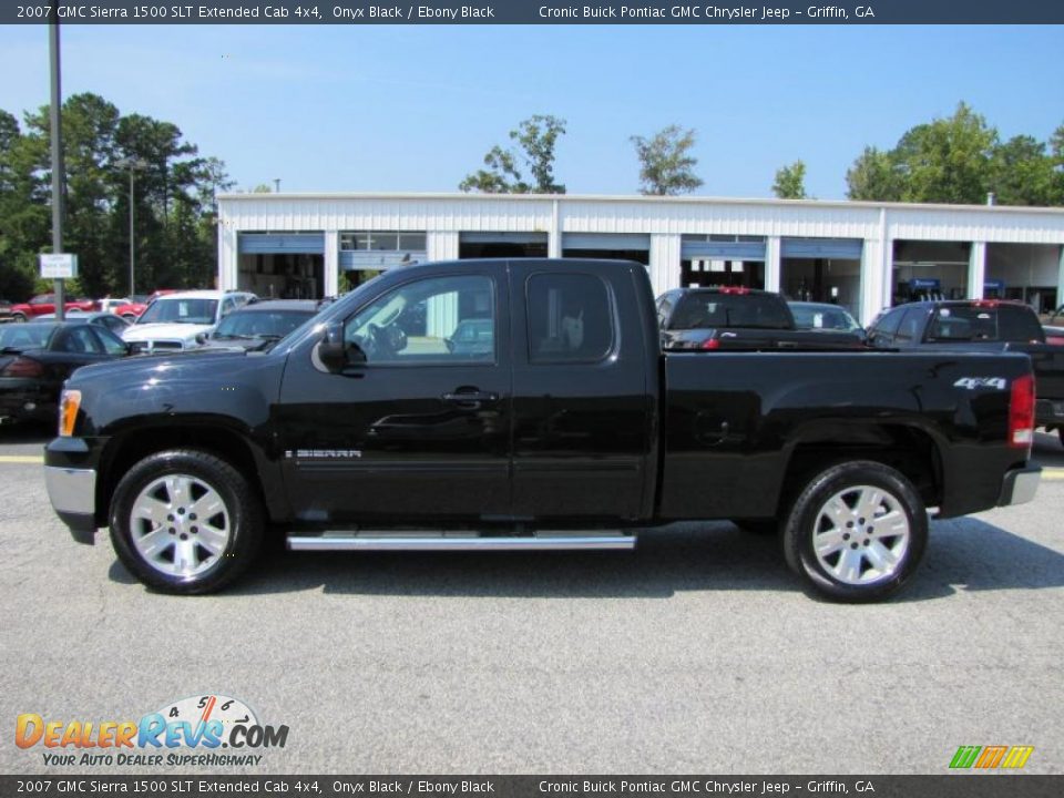 2007 GMC Sierra 1500 SLT Extended Cab 4x4 Onyx Black / Ebony Black Photo #4