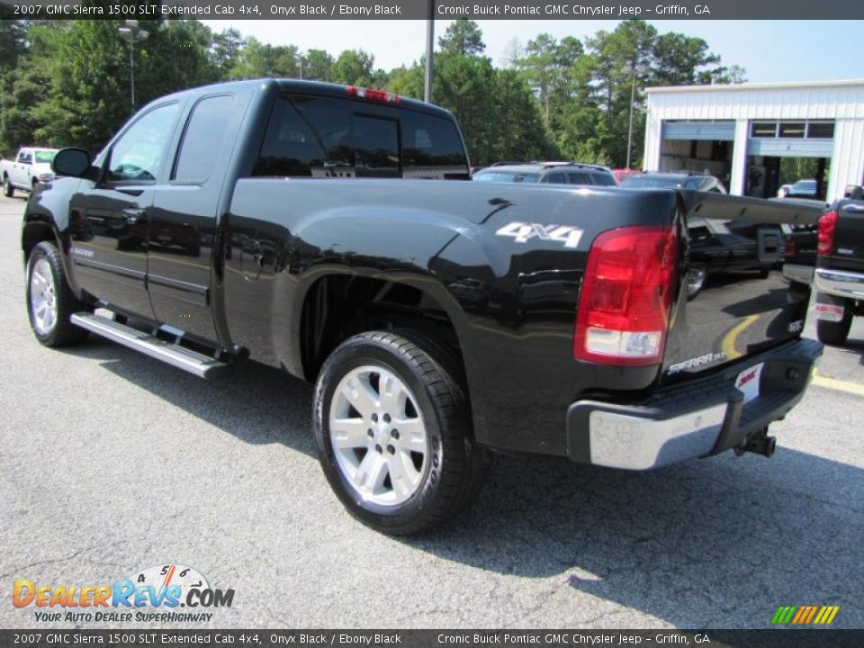 2007 GMC Sierra 1500 SLT Extended Cab 4x4 Onyx Black / Ebony Black Photo #5