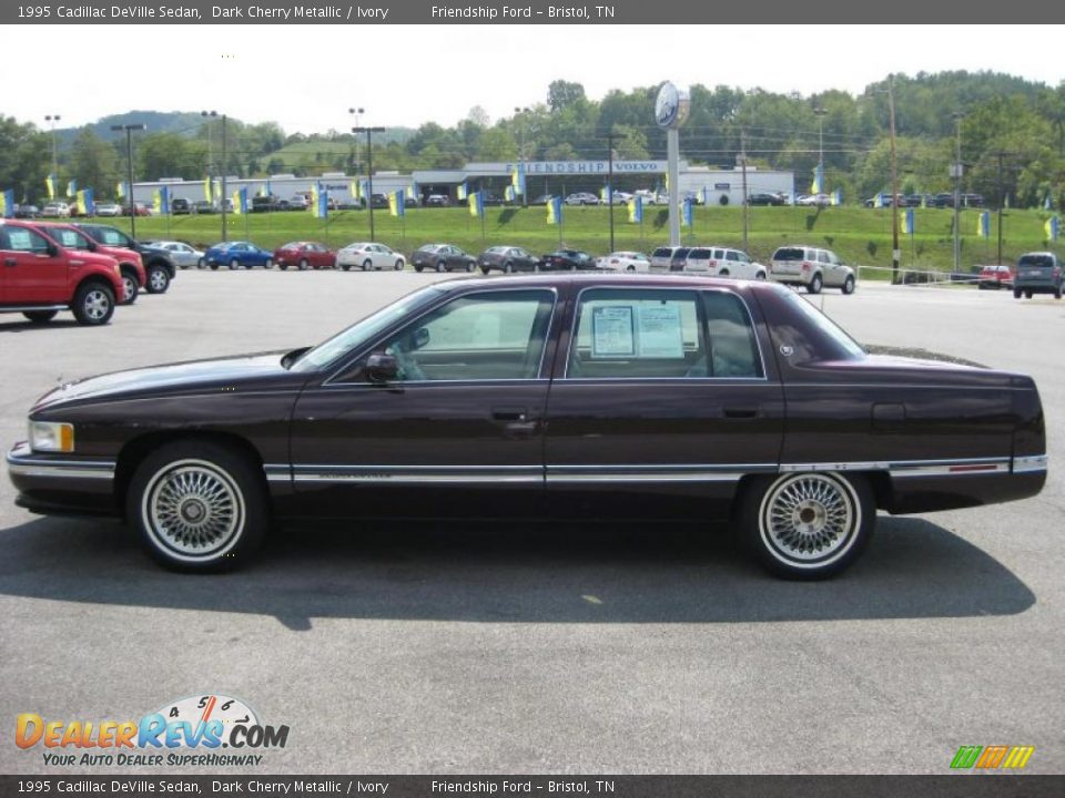 1995 Cadillac DeVille Sedan Dark Cherry Metallic / Ivory Photo #1