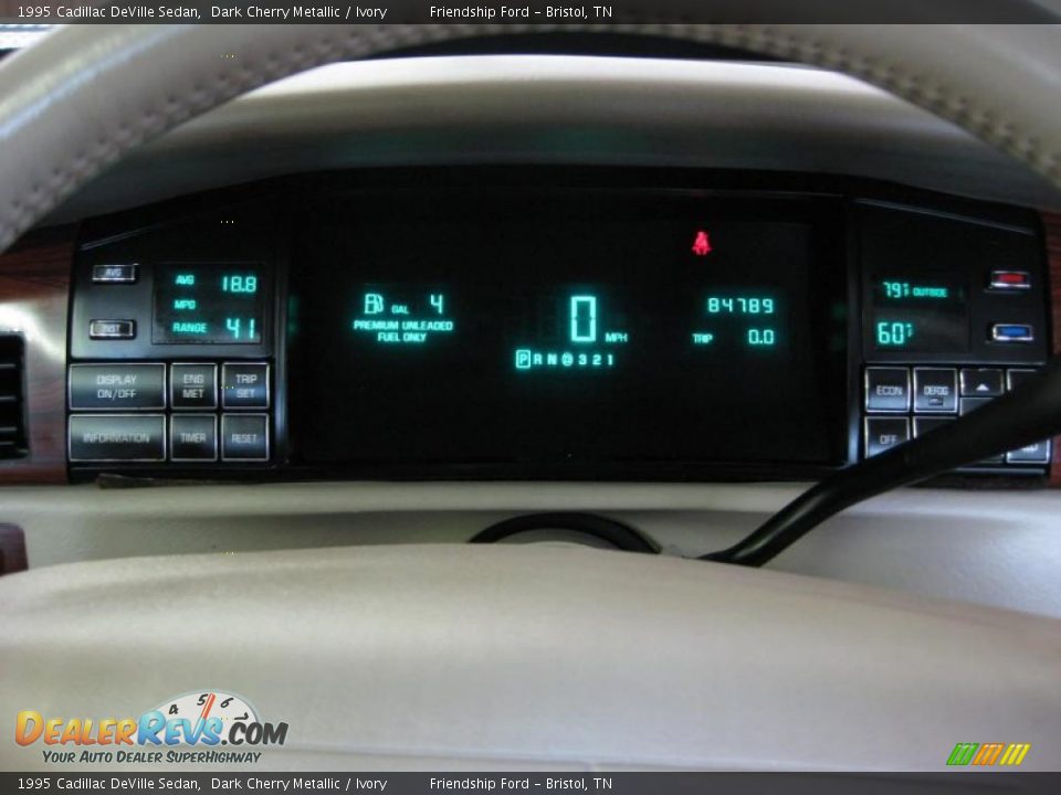 1995 Cadillac DeVille Sedan Dark Cherry Metallic / Ivory Photo #28