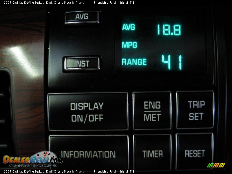 1995 Cadillac DeVille Sedan Dark Cherry Metallic / Ivory Photo #30