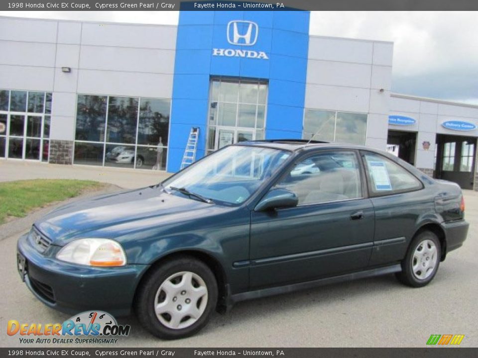 1998 Honda Civic EX Coupe Cypress Green Pearl / Gray Photo #1