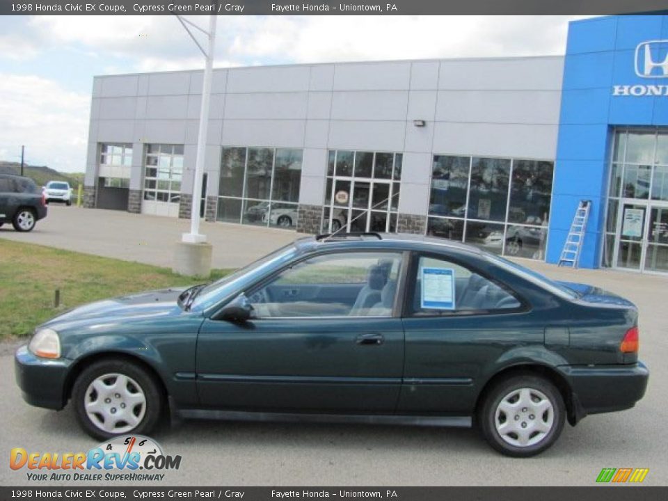 1998 Honda Civic EX Coupe Cypress Green Pearl / Gray Photo #2