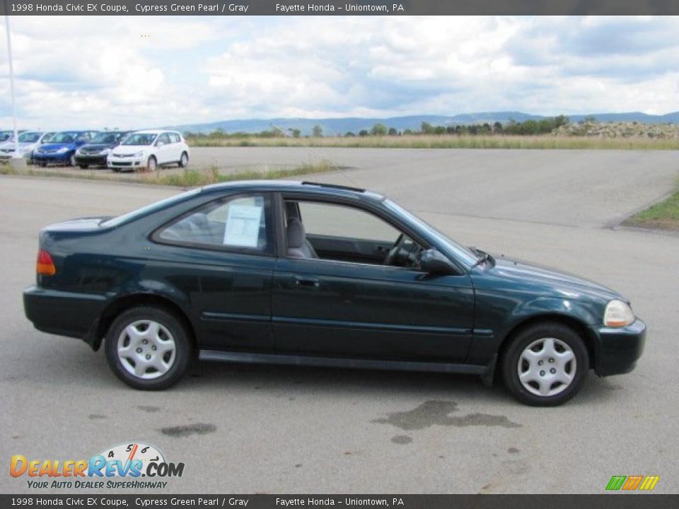 1998 Honda Civic EX Coupe Cypress Green Pearl / Gray Photo #4