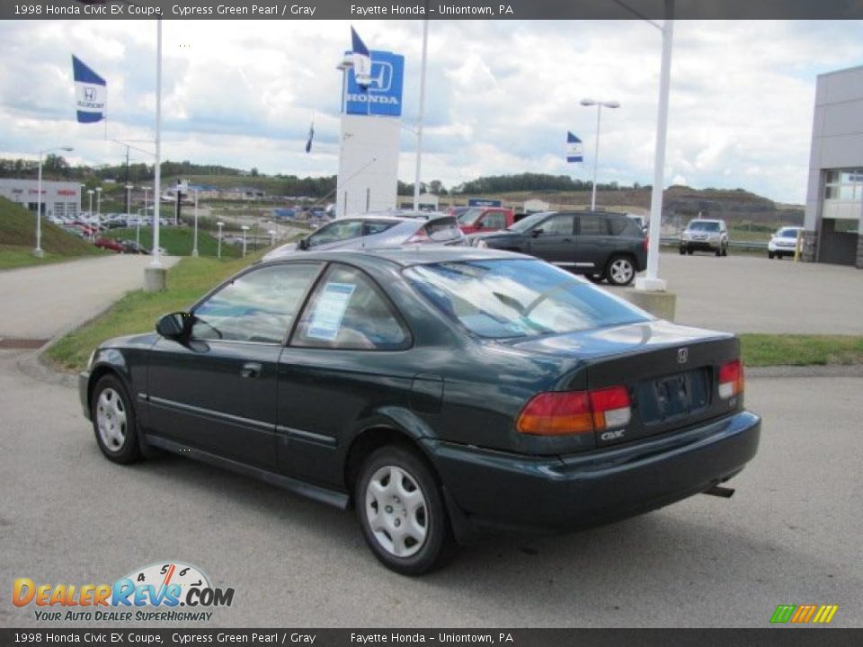 1998 Honda Civic EX Coupe Cypress Green Pearl / Gray Photo #10