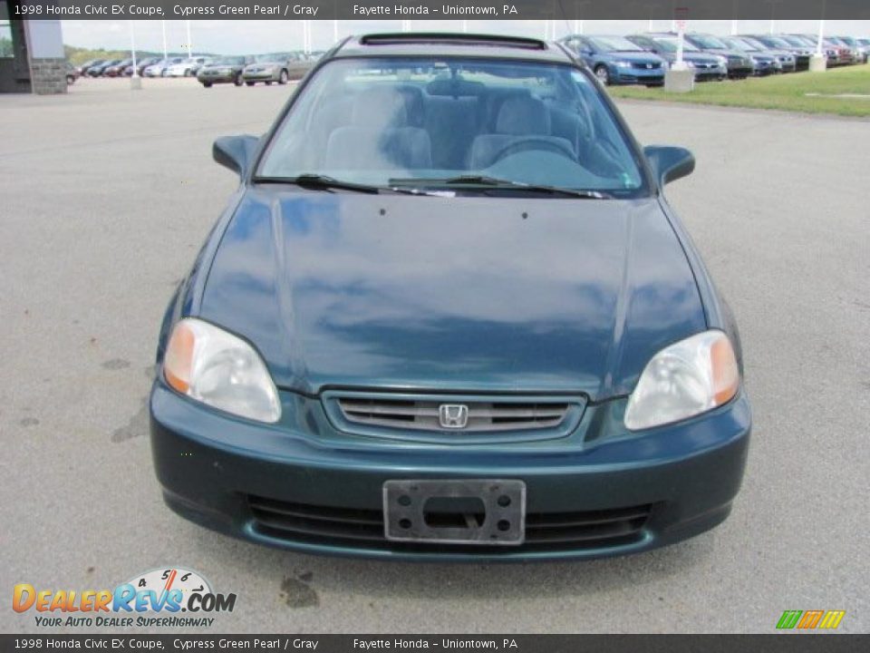 1998 Honda Civic EX Coupe Cypress Green Pearl / Gray Photo #14