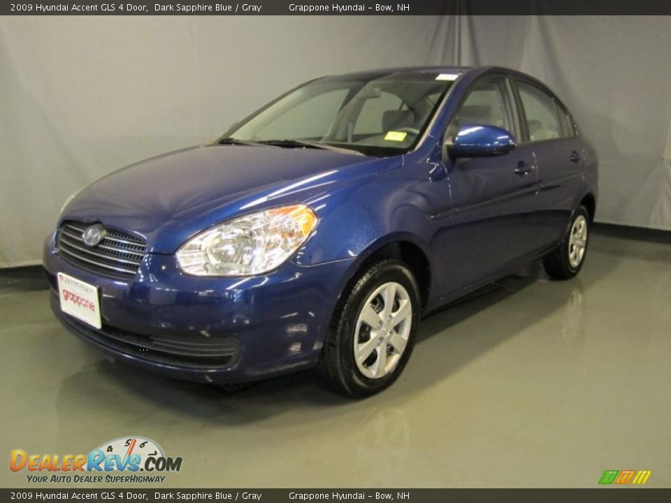 2009 Hyundai Accent GLS 4 Door Dark Sapphire Blue / Gray Photo #1
