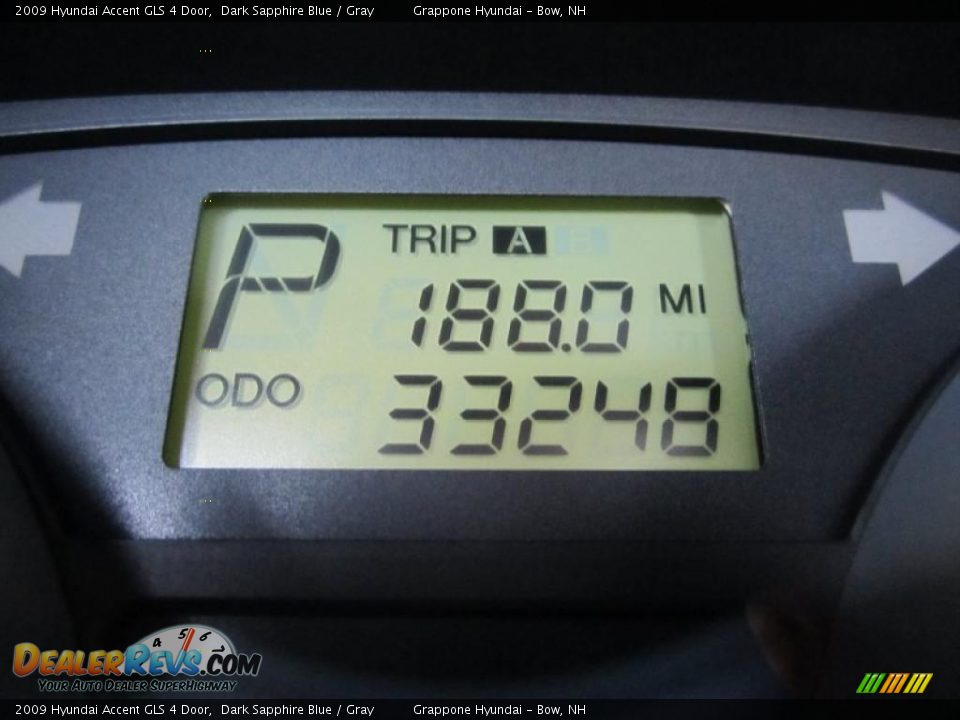 2009 Hyundai Accent GLS 4 Door Dark Sapphire Blue / Gray Photo #12