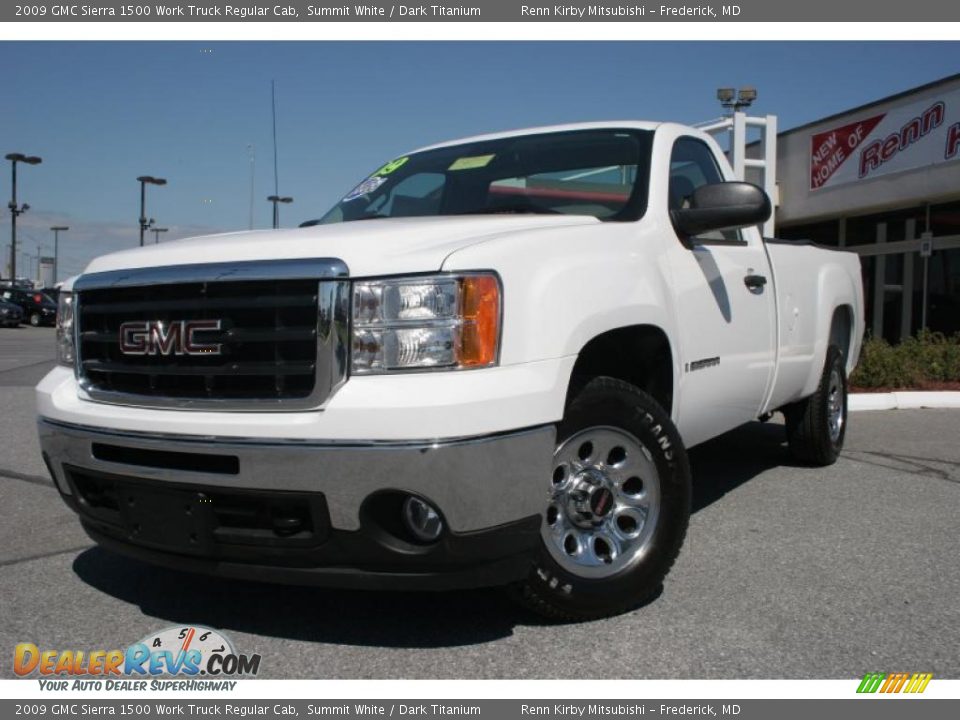 2009 GMC Sierra 1500 Work Truck Regular Cab Summit White / Dark Titanium Photo #2