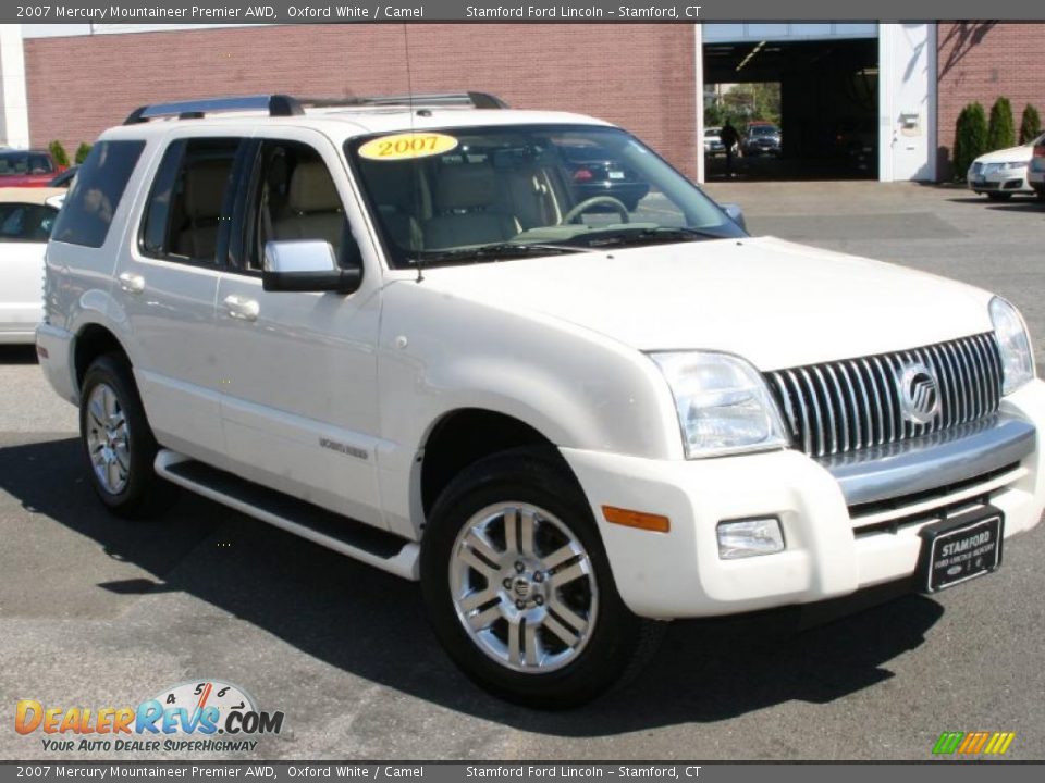 2007 Mercury Mountaineer Premier AWD Oxford White / Camel Photo #3