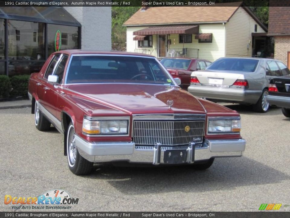 1991 Cadillac Brougham d'Elegance Autumn Maple Red Metallic / Red Photo #2