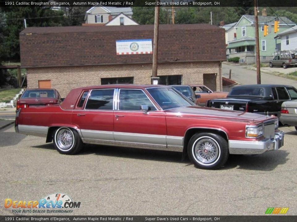 1991 Cadillac Brougham d'Elegance Autumn Maple Red Metallic / Red Photo #4