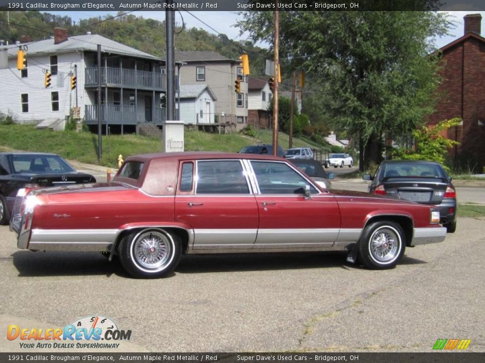 1991 Cadillac Brougham d'Elegance Autumn Maple Red Metallic / Red Photo #5