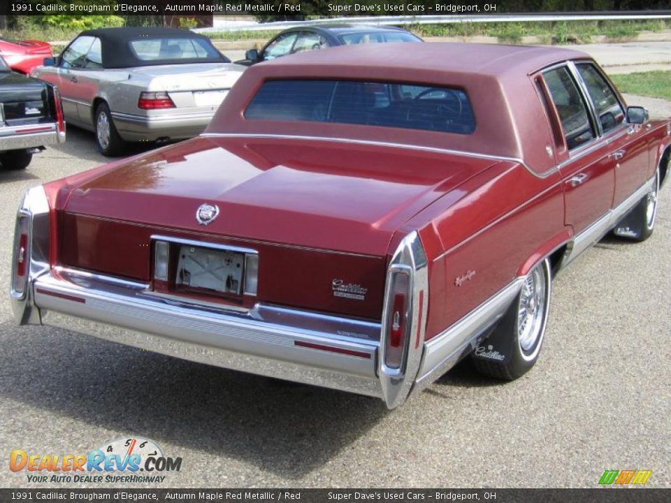 1991 Cadillac Brougham d'Elegance Autumn Maple Red Metallic / Red Photo #7
