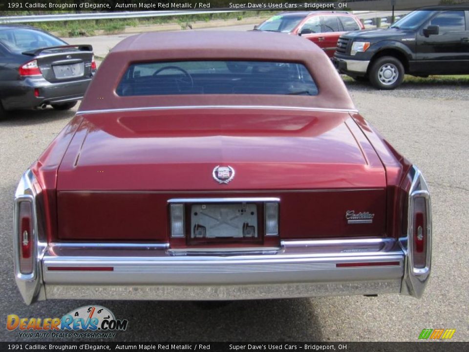 1991 Cadillac Brougham d'Elegance Autumn Maple Red Metallic / Red Photo #8