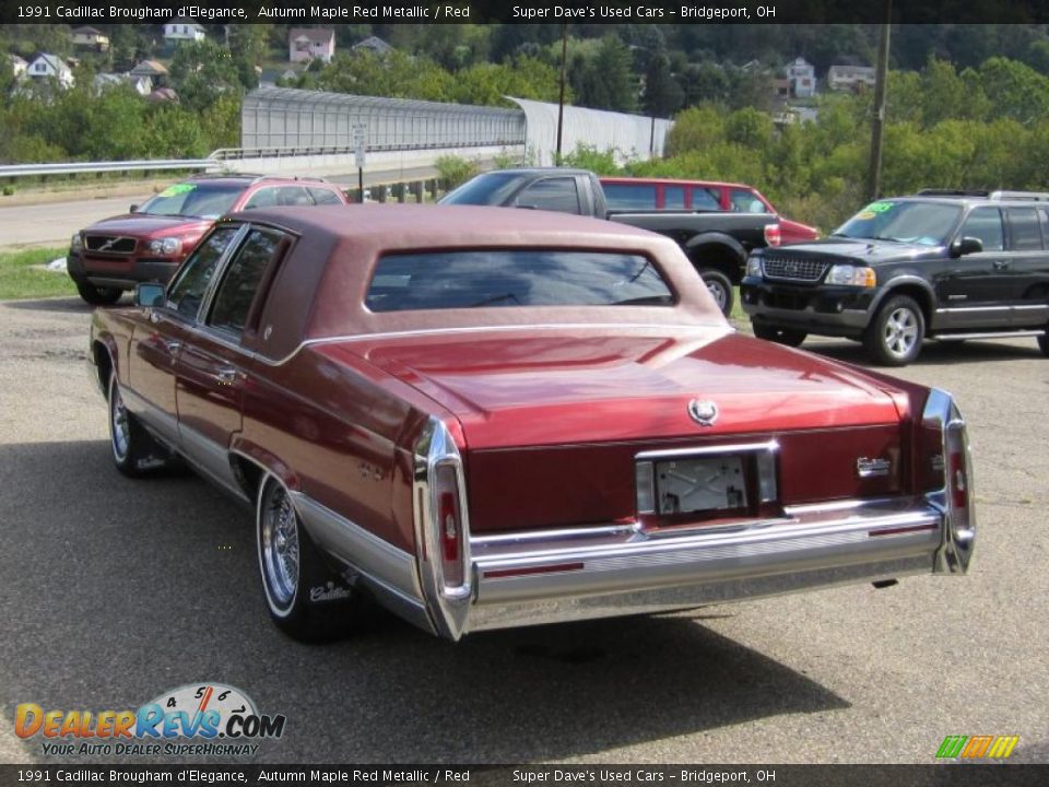 1991 Cadillac Brougham d'Elegance Autumn Maple Red Metallic / Red Photo #9